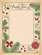 Festive Green Pine Sprigs Red Bows Rug
