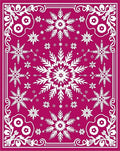 Crimson White Snowflake Mandala Ornament Rug