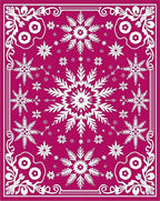 Crimson White Snowflake Mandala Ornament Rug