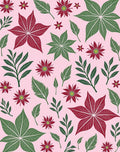 Crimson Poinsettia Foliage Pink Rug