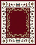 Crimson Cream Toy Soldier Border Rug