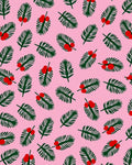 Pink Pine Sprig Berry Accents Rug