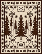 Forest Trees Folk Art Rug