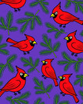 Crimson Cardinals Pine Branches Rug