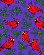 Crimson Cardinals Pine Branches Rug