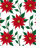 Crimson Poinsettia Floral Branch Rug
