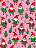 Pink Holiday Gnome Candy Cane Trees Rug