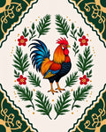 Vibrant Rooster Botanical Garden Rug