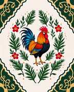 Vibrant Rooster Botanical Garden Rug