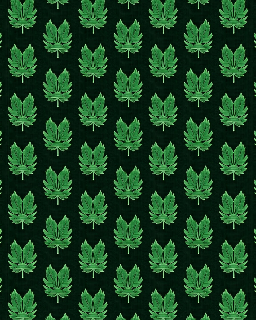 Emerald Green Leafy Repeat Rug