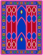 Vibrant Pink Blue Red Archway Rug