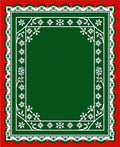 Red Green White Floral Bordered Rug
