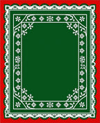 Red Green White Floral Bordered Rug