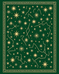 Deep Green Celestial Star Map Rug