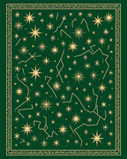 Deep Green Celestial Star Map Rug