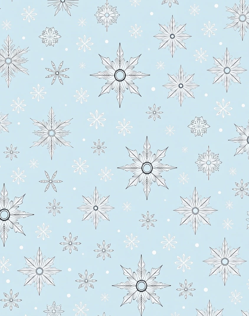 Pale Blue Snowflake Medallion Scatter Rug