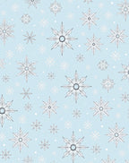 Pale Blue Snowflake Medallion Scatter Rug