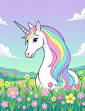 Pastel Unicorn Meadow Floral Rug