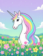 Pastel Unicorn Meadow Floral Rug