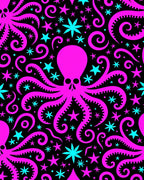 Hot Pink Octopus Turquoise Star Swirl Rug