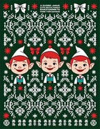 Green White Elves Snowflake Christmas Rug