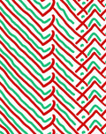 Red Green Diagonal Chevron Flow Rug