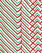 Red Green Diagonal Chevron Flow Rug
