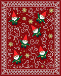 Festive Red Gnome Swirl Accent Rug