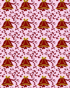 Crimson Bell Garland With Gold Bows Rug