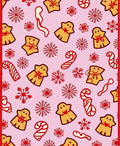 Pink Gingerbread Snowflakes And Candy Canes Rug