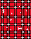 Red Black Plaid Snowflake Celebration Rug