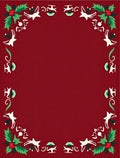 Crimson Holly Berry Bird Garlands Rug
