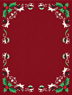 Crimson Holly Berry Bird Garlands Rug