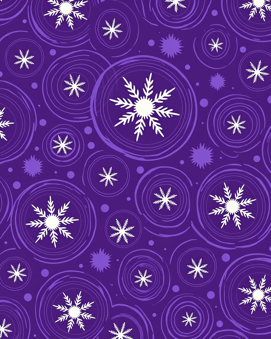Purple Winter Snowflake Swirls Rug