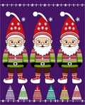 Festive Purple Gnomes Snowflakes Holiday Rug