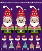 Festive Purple Gnomes Snowflakes Holiday Rug