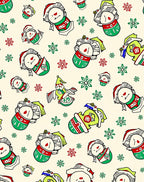 Whimsical Christmas Character Snowflakes Rug