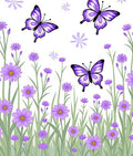 Whimsical Purple Butterfly Meadow Rug