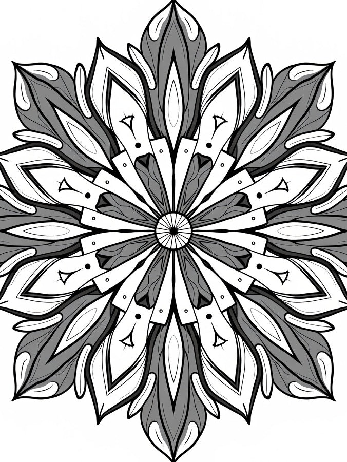Monochromatic Floral Mandala Bloom Rug