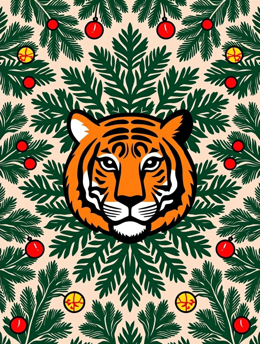 Bold Tiger Festive Evergreen Garland Rug