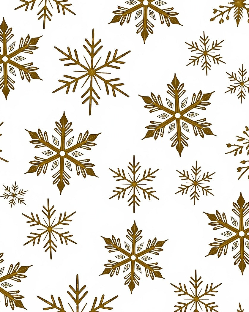 Rustic Gold Snowflake Collage Rug
