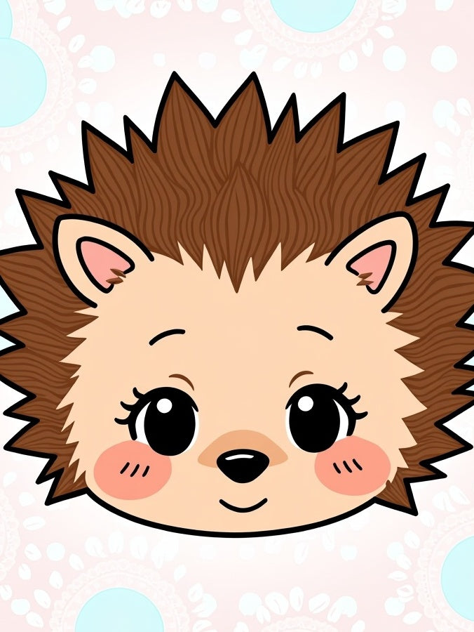 Cute Hedgehog Face Blush Pink Background Rug