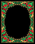 Crimson Berry Foliage Geometric Frame Rug