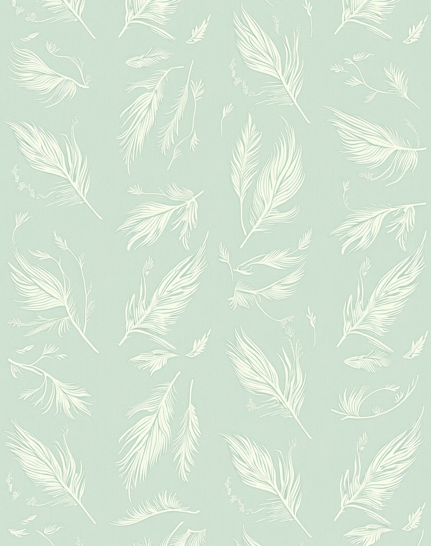 Seafoam Feather Field Rug