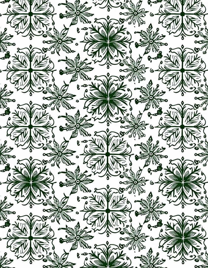 Forest Green Mandala Floral Arrangement Rug