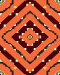 Orange Black Crimson Diamond Chevron Rug