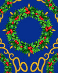 Holiday Wreath Coral Berry Vines Rug