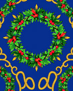 Holiday Wreath Coral Berry Vines Rug
