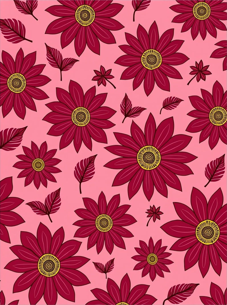 Crimson Floral Pink Garden Rug