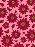 Crimson Floral Pink Garden Rug